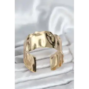 Pirinç Gold Renk Levha Model Kadın Bileklik