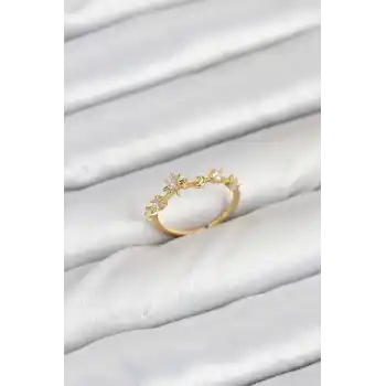 Pirinç Gold Renk Manifest Kadın Yüzük