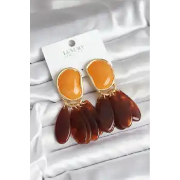 Pirinç Gold Renk Vintage Model Kadın Küpe