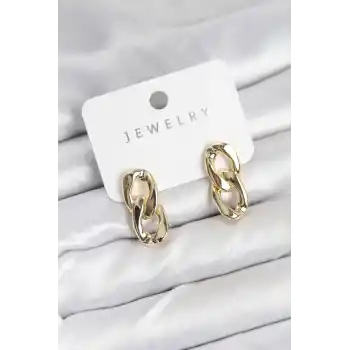 Pirinç Gold Renk Zincir Model Kadın Küpe