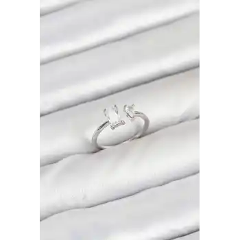 Pirinç Gold Renk Zirkon Taşlı Kadın Yüzük