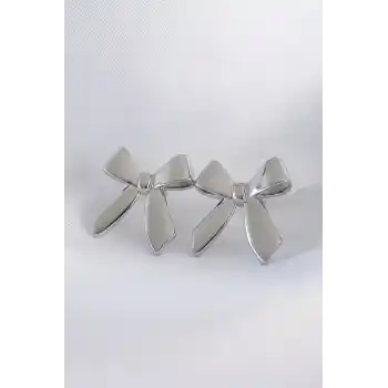 Pirinç Gümüş Renk Düz Plaka Fiyonk Küpe