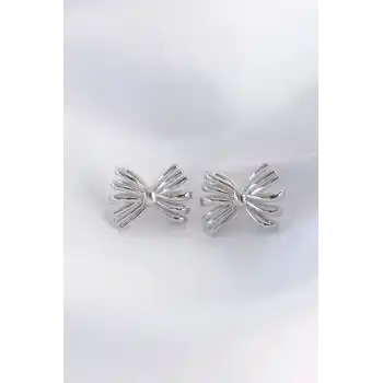 Pirinç Gümüş Renk Fiyonk Küpe