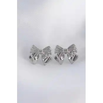 Pirinç Gümüş Renk Fiyonk Küpe