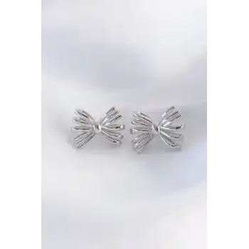 Pirinç Gümüş Renk Fiyonk Küpe