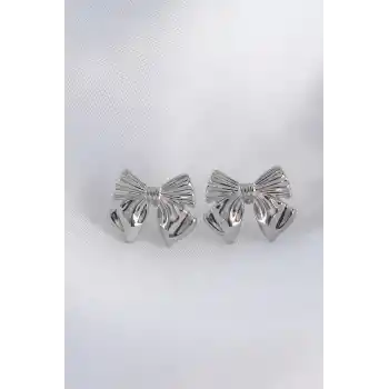 Pirinç Gümüş Renk Fiyonk Küpe