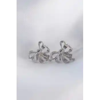 Pirinç Gümüş Renk Fiyonk Küpe