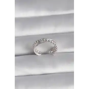 Pirinç Gümüş Renk Kadın Yüzük