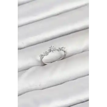 Pirinç Gümüş Renk Manifest Kadın Yüzük