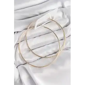 Pirinç Halka Model Gold Renk Kadın Küpe