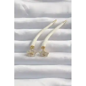 Pirinç Krem Renk Botega Küpe