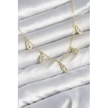 Pirinç Minimal Messika Model Zirkon Taşlı Kadın Kolye