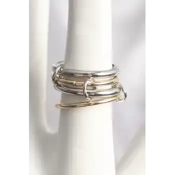 Pirinç Mix Renk 4Lü Model Kadın Yüzük