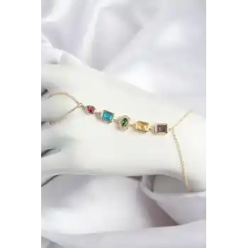 Pirinç Renkli Zirkon Taşlı Model Gold Renk Şahmeran