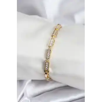 Pirinç VIP Seri Gold Renk Parçalı Model Kadın Bileklik