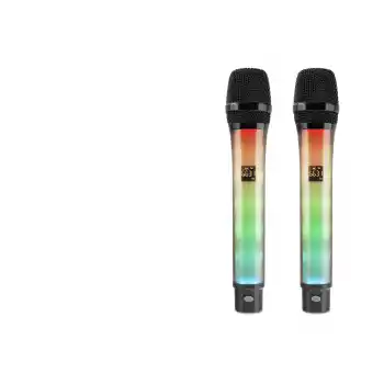 Profesyonel Kablosuz Uhf 2 Mikrofonlu Set Rgb - Siyah WX-82