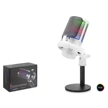 Profesyonel Mikser Kontrollü Rgb Mikrofon 24 Bit Çinko Alaşım Gövde Type-C - Beyaz ME6SW