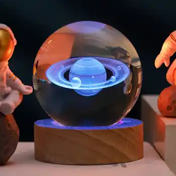 Renk Değiştiren Satürn Gezegen Cam Küre