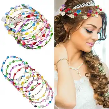 Renkli LED Çiçek Taç – 3 Işık Modlu Glow Parti Tacı