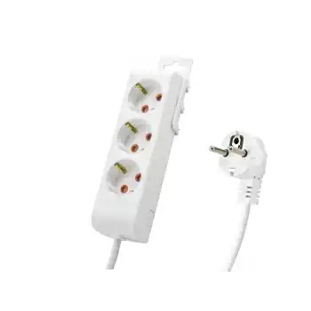Ri-Tech Topraklı Uzatma Kablosu 3 Priz 3 M - Beyaz