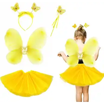 Sarı Kostümü Çocuk - Sarı Kostüm Aksesuar Seti 4 Parça