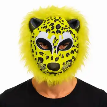 Sarı Yeleli Benekli Leopar EVA Maske