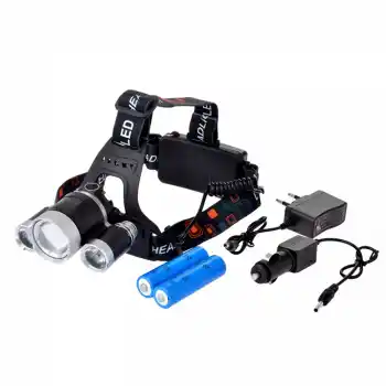 Şarjlı 3 Başlıklı Kafa Lambası Güçlü LED Işık Yüksek Performans WT-256