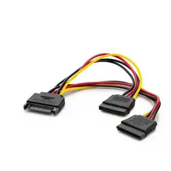 Sata Power 2 Li Çoklayıcı Kablosu 15 Cm Siyah HDX5519