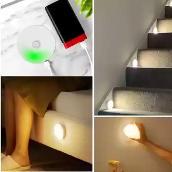 Sensörlü Mıknatıslı Yapışkanlı - Çekmece - Dolap Köşe Aydınlatıcı Kablosuz Şarjlı Led Spot Mutfak Lamba (5069)