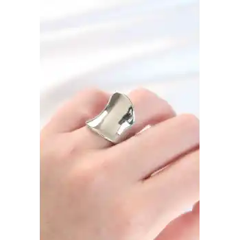 Silver Renk Ayarlanabilir Kavisli Ayna Yüzük