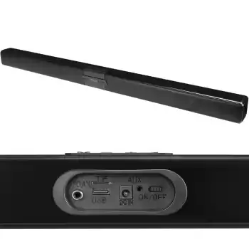 SİYAH 10WX2 12V/1.5A BT USB AUX TF KARTLI EV SİNEMA SOUNDBAR HOPARLÖR MD-SB101 (5069)