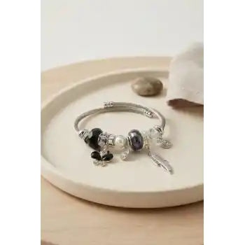 Siyah Kelebek Charmlı Bileklik