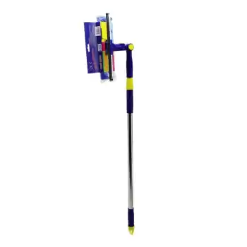 STAR Q 2 BAŞLI=CAMSİL ÇEKPAS - M.FİBER MOP=24.5CM 360 DERECE BAŞLIK CAMSİL - MOP UZAYAN METAL - PLS.SAP= 85-133CM (5069)