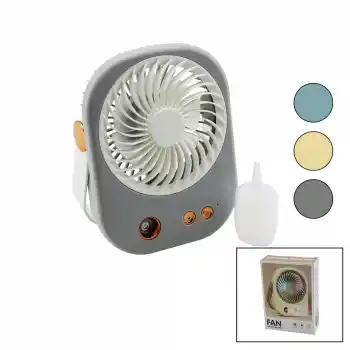 SU SPREYLİ USB MİNİ FAN 15.5X12CM MASA ÜSTÜ USB ŞARJLI 2İN1 KULP=TAŞIMA - DURUŞ 3 KADEME HIZ BJJ-566 (5069)
