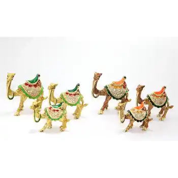 Swaroski Taşlı 3Lü Deve Figürü Alk1876