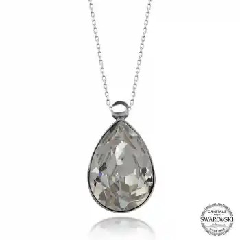 Swarovski Crystal Taşlı Damla Gümüş Kadın Kolye