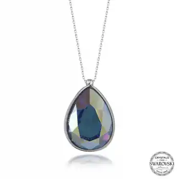 Swarovski Crystal Taşlı Damla Gümüş Kadın Kolye