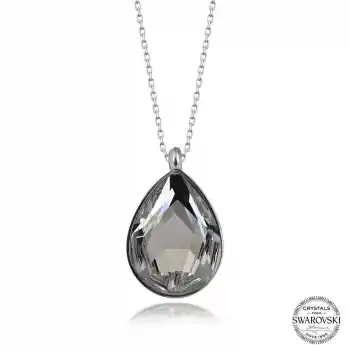Swarovski Crystal Taşlı Damla Gümüş Kadın Kolye
