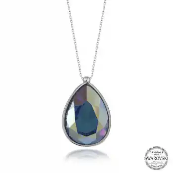 Swarovski Crystal Taşlı Damla Gümüş Kadın Kolye
