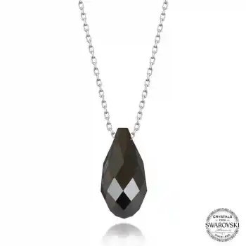 Swarovski Crystal Taşlı Drop Kesim Gümüş Kadın Kolye