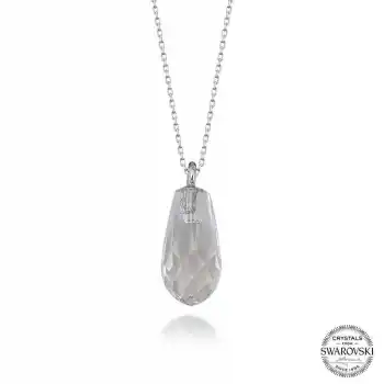 Swarovski Crystal Taşlı Drop Kesim Gümüş Kadın Kolye