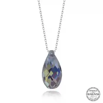 Swarovski Crystal Taşlı Drop Kesim Gümüş Kadın Kolye