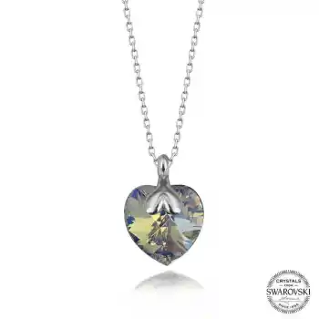 Swarovski Crystal Taşlı Kalp Gümüş Kadın Kolye