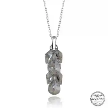 Swarovski Crystal Taşlı Salkım Gümüş Kadın Kolye