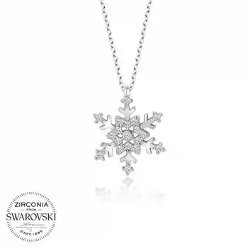 Swarovski Taşlı Gümüş Kartanesi Bayan Kolye