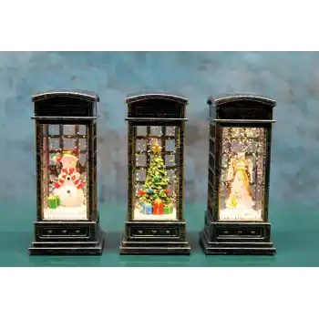 Telefon Kulübeli Işıklı Kar Küresi Alk3217