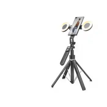 Telefon Tripodu Ve Selfie Çubuğu Seti Bluetooth Kumandalı Led 180 Cm - Siyah ND1032