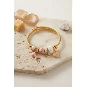 Trex ve Kalp Pembe Charmlı Bileklik