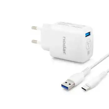 Type-C Qc 3.0 Hızlı Şarj Seti 18W 3.4A Usb Adaptörlü - Beyaz ND1010