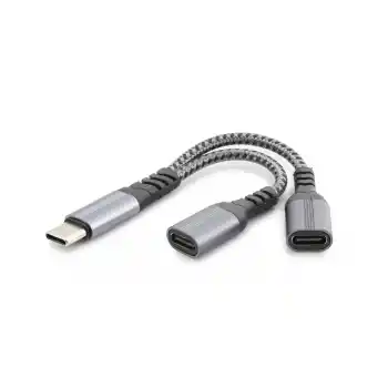 Type-C To 2*Type-C F Kablo Car Şarj 100W Siyah GJ-017